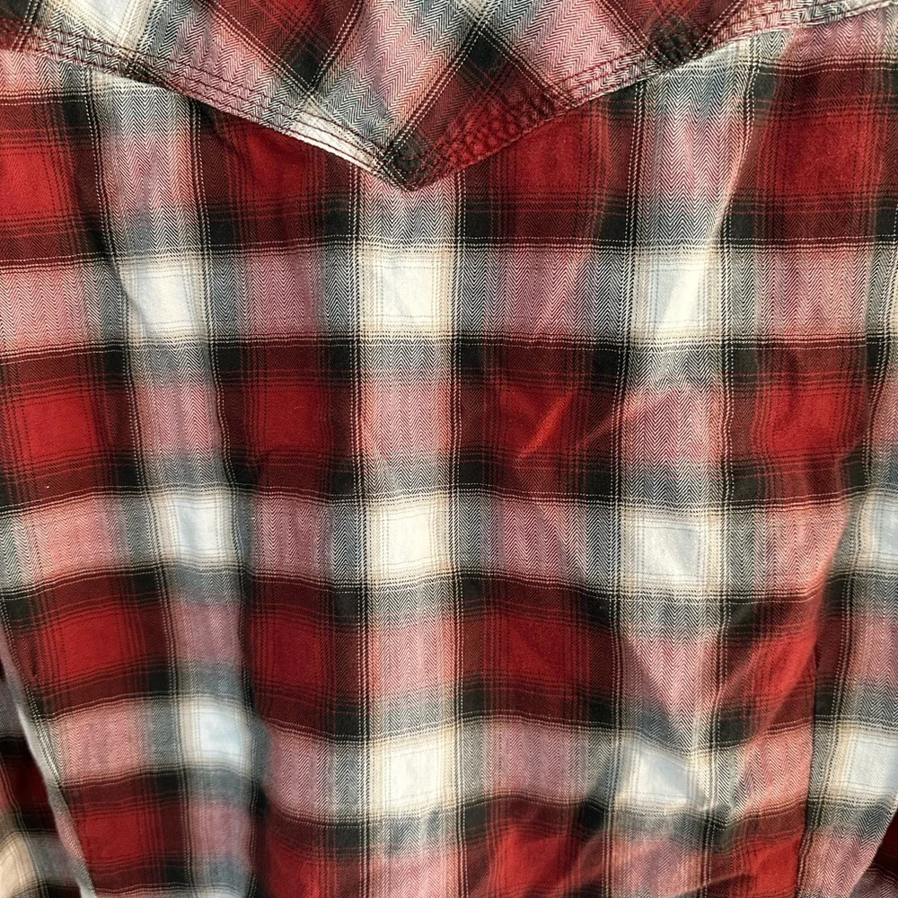 Banana Republic Red and Black Checkered Shirt